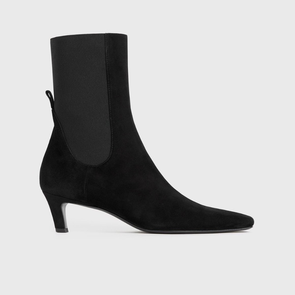 Toteme mid heel boots, suede - Picture 1 of 5